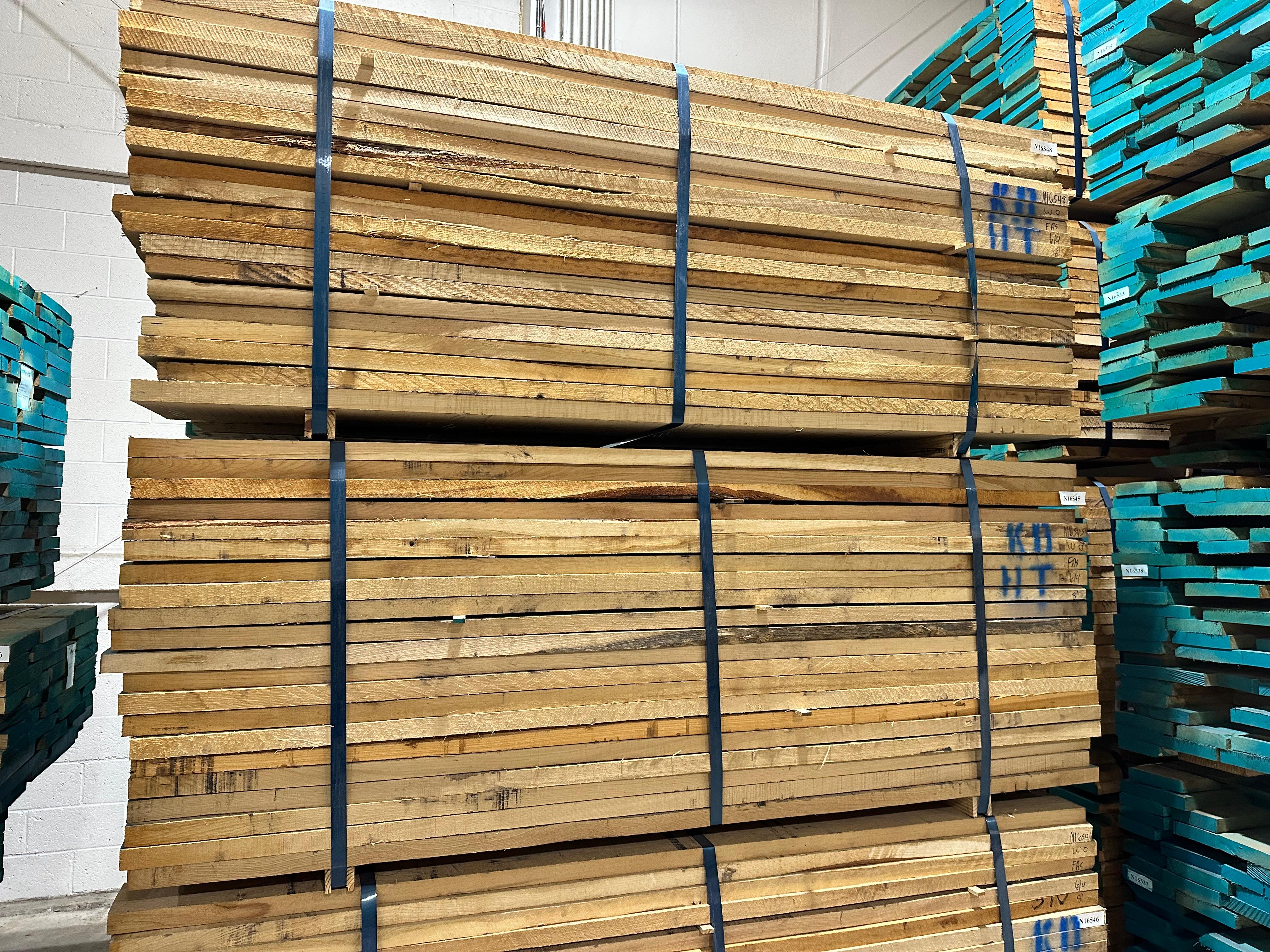 Solid hardwood lumber cut from premium-grade sustainable timber